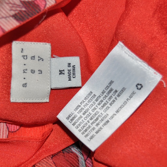 NEW Red Floral Print Short Sleeve Ruffle Dress D2 - Picture 7 of 8